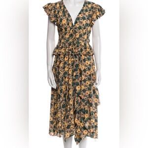 Ulla Johnson Floral peachy and Green Dress size 8 worn once